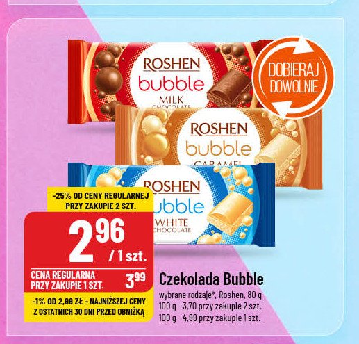 Czekolada caramel bubble Roshen promocja