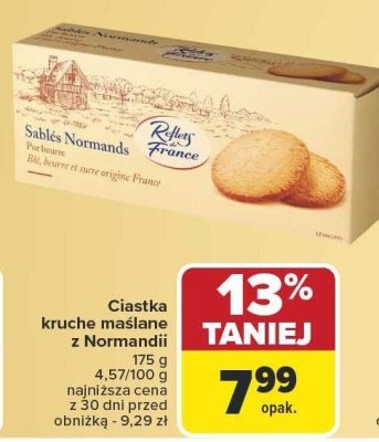Ciastka kruche maślane z Normandii Reflets de France promocja w Carrefour