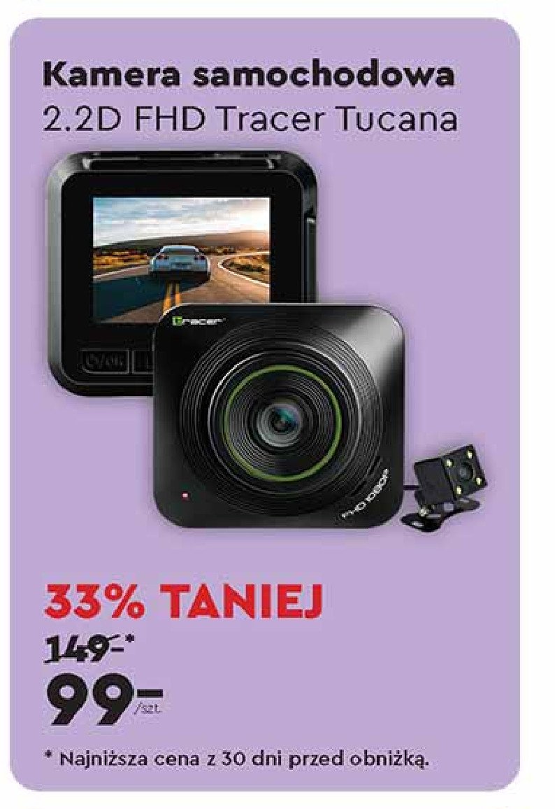 Kamera samochodowa tucana 2.2d fhd Tracer promocja