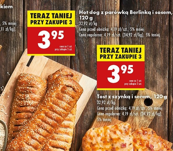 Hot dog z parówką berlinką i sosem promocja w Biedronka