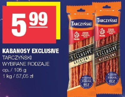 Kabanosy Exclusive Tarczyński wybrane rodzaje promocja w SPAR