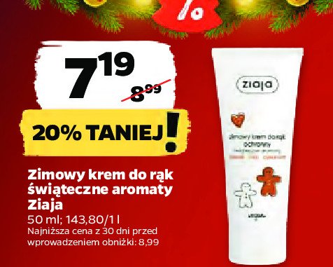Zimowy krem do r膮k ochronny piernik/imbir/cynamon Ziaja promocja
