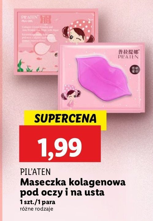 Płatki pod oczy pila girl Pilaten promocja w Lidl