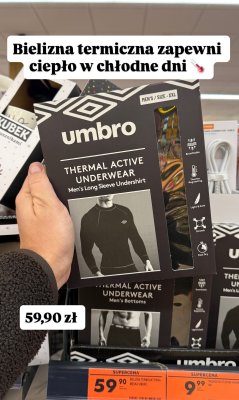 Bielizna termiczna męska Umbro THERMAL ACTIVE UNDERWEAR promocja w Biedronka