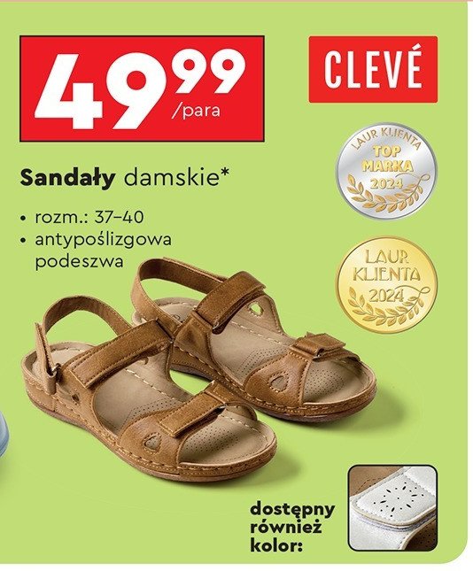 Sandały damskie 37-40 Cleve promocja w Biedronka