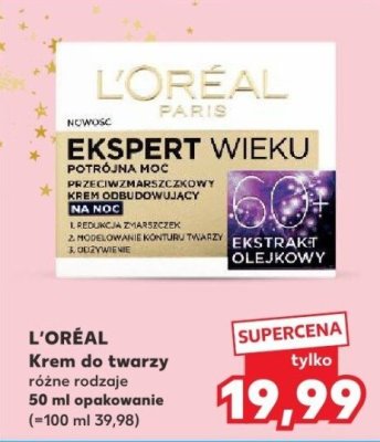 Krem do twarzy L'Oreal różne rodzaje 50 ml  promocja w Kaufland