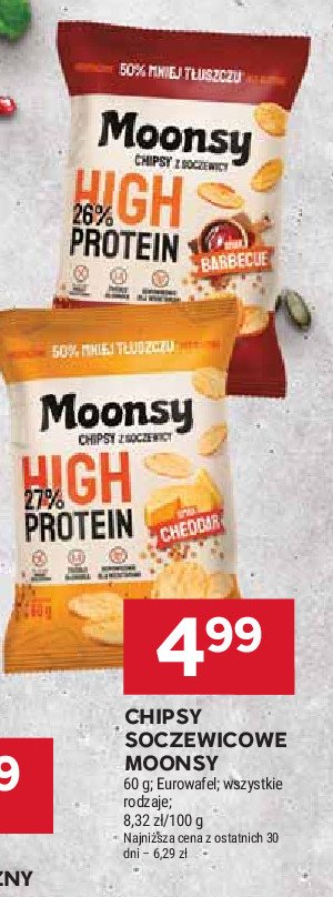 Chipsy ser cheddar Moonsy promocja w Stokrotka