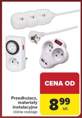Przedłużacz, materiały instalacyjne różne rodzaje promocja w Carrefour