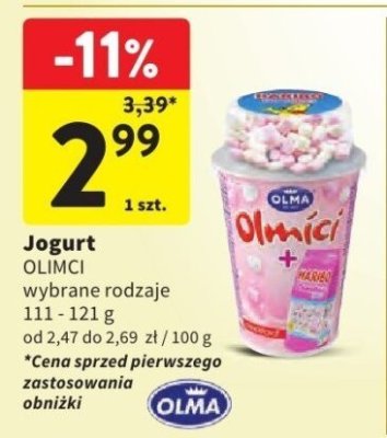 Jogurt Olimci wybrane rodzaje promocja w Intermarche