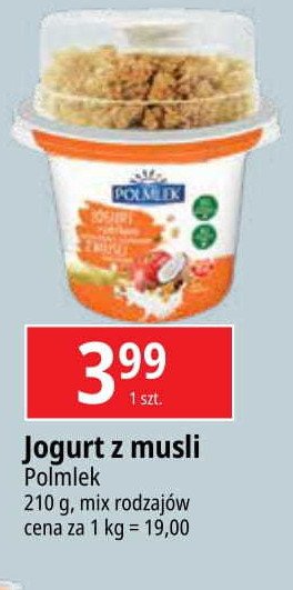 Jogurt jabłko-rodzynki-cynamon z musli Polmlek promocja w Leclerc