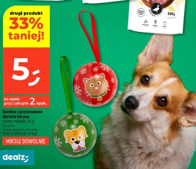 Bombka z przysmakami dla kota lub psa różne rodzaje, 30 g promocja w Dealz
