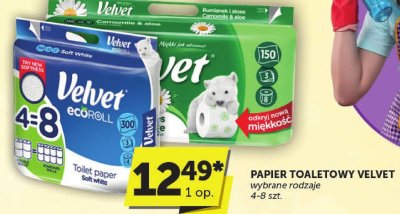 Papier toaletowy Velvet wybrane rodzaje 4-8 szt. promocja w Euro Sklep