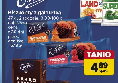 Biszkopty malinowe E. wedel wedlove promocja