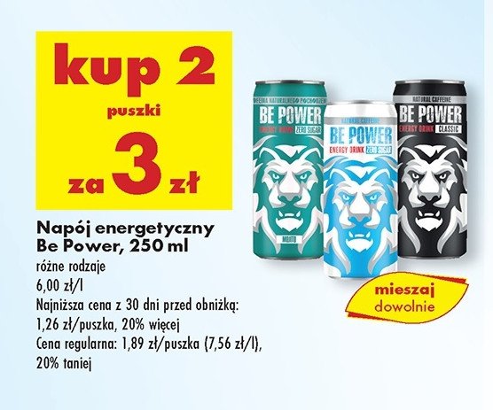Nap贸j energetyczny sugar free Be power promocja