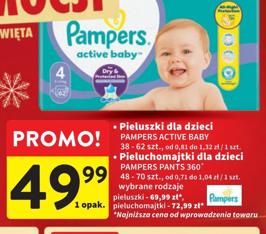 Pieluszki maxi Pampers active baby-dry promocja