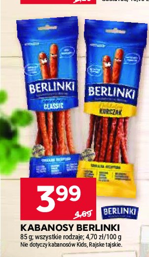 Kabanosy delikatny kurczak Morliny berlinki promocja