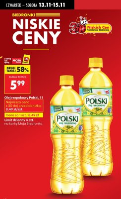 Olej rzepakowy Polski promocja w Biedronka