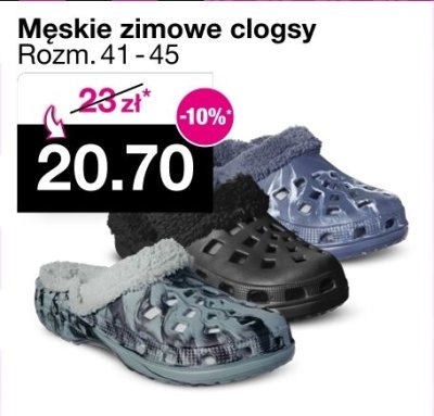 Męskie zimowe clogsy Rozm. 41 - 45 promocja w Woolworth