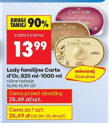 Lody familijne różne rodzaje  promocja w Biedronka