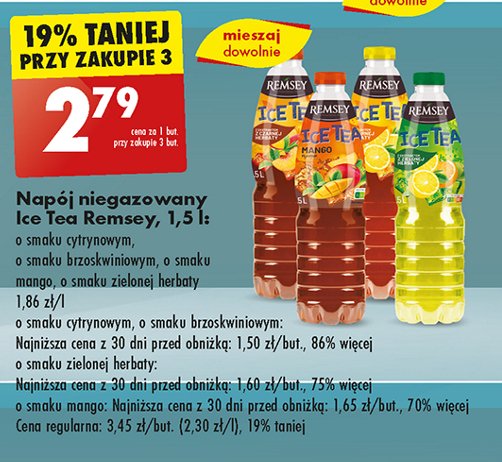 Nap贸j o smaku cytrynowym Remsey ice tea promocja