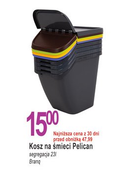 Kosz do segregacji z klap膮 23 l niebieski Branq promocja