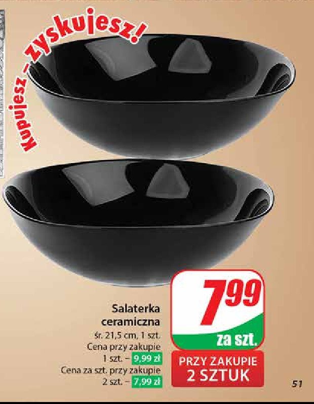 Salaterka ceramiczna 21.5 cm promocja w Dino