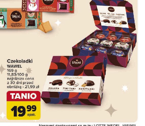 Bombonierka Wawel malaga tiki taki kasztanki promocja w Carrefour