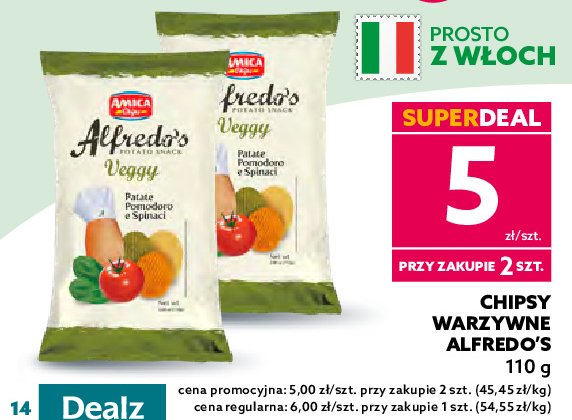 Chipsy warzywne Alfredo's promocja