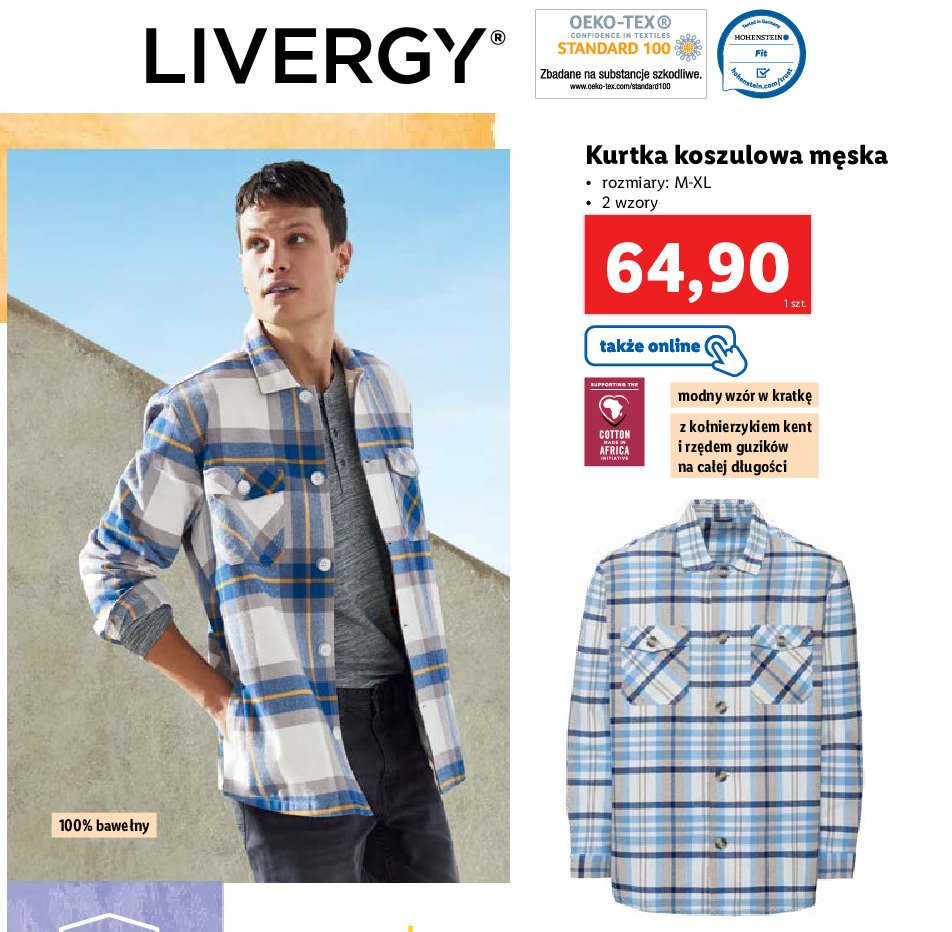 Kurtka koszulowa męska m-xl Livergy promocja