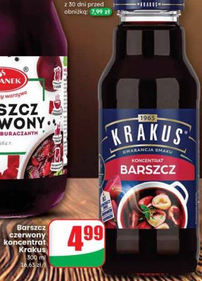 Barszcz czerwony koncentrat Krakus promocja w Dino