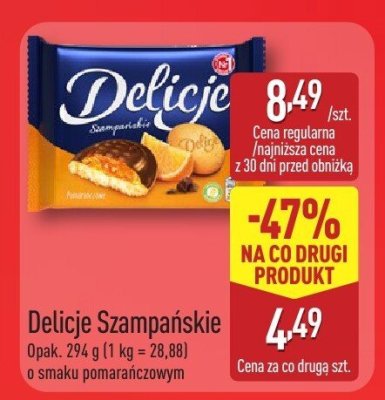 Delicje Szampańskie o smaku pomarańczowym promocja w Aldi