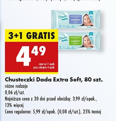 Chusteczki wilgotne comfort Dada extra soft promocja