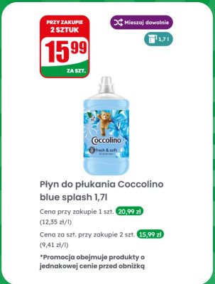 Płyn do płukania  blue splash 1,7l promocja w Dino