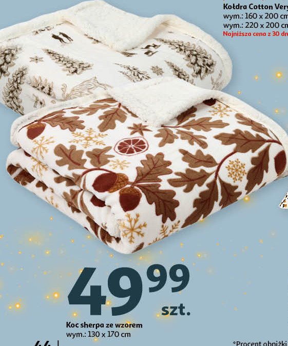 Koc sherpa 130 x 170 cm promocja w Auchan