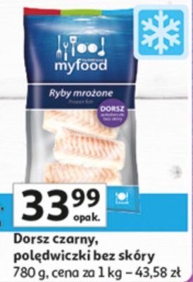 Dorsz czarny, poledwiczki bez skóry 780 g promocja w Auchan