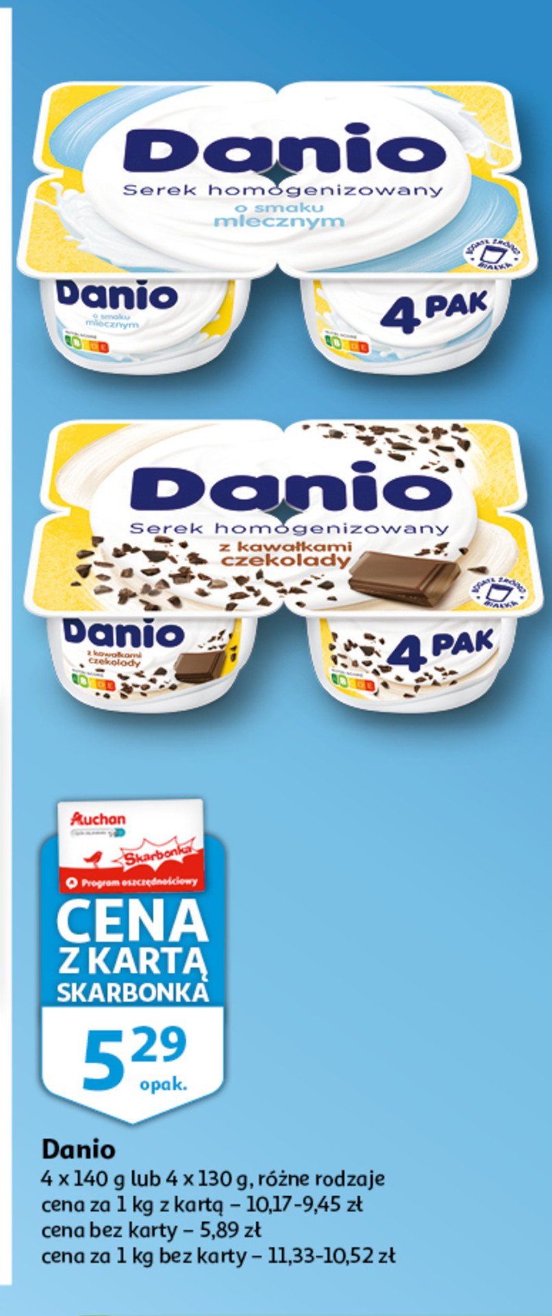Serek 艣mietankowy Danone danio bia艂e promocja