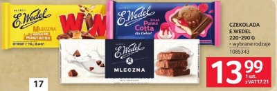 Czekolada E.Wedel 220-290 g promocja w Selgros