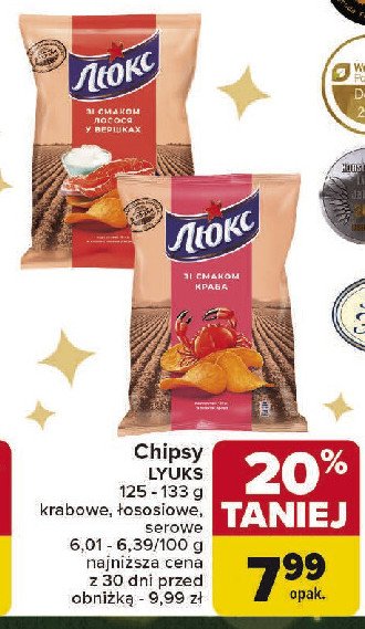 Chipsy ser Lyuks promocja w Carrefour