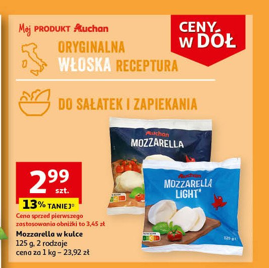 Mozzarella Auchan promocja