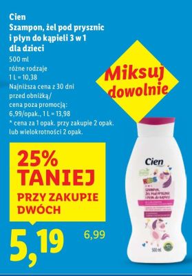 Szampon, żel pod prysznic i płyn do kąpieli 3 w 1 dla dzieci Cien promocja w Lidl