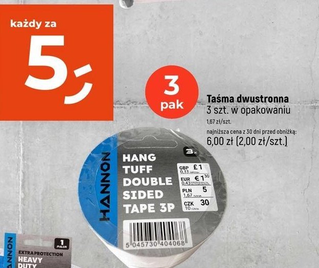 Taśma dwustronna Hannon promocja