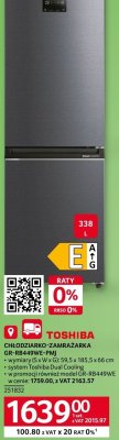 Chłodziarko-zamrażarka Toshiba GR-RB449WE-PMJ promocja w Selgros