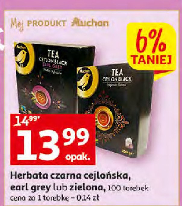 Herbata ceylon black majestic blend Auchan promocja