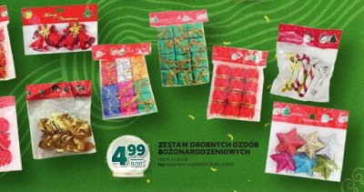 Zestaw drobnych ozdób bożonarodzeniowych promocja w Stokrotka