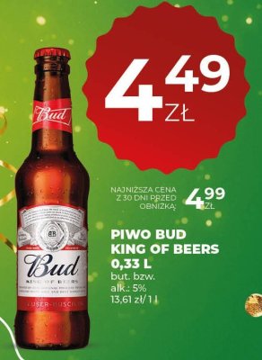 Piwo Bud King of Beers 0,33 L promocja w Duży Ben
