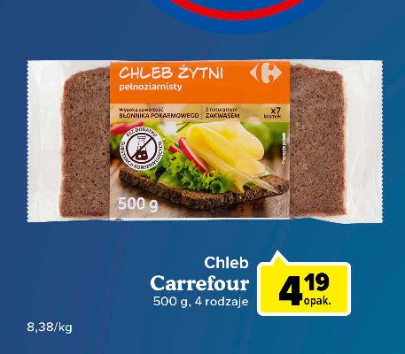 Chleb pełnoziarnisty żytni Carrefour promocja