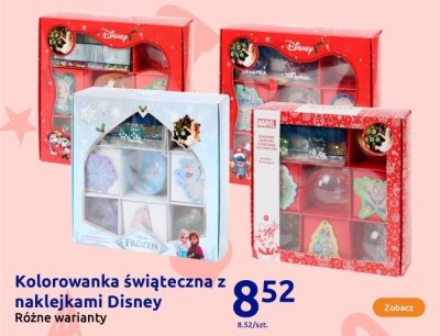 Kolorowanka świąteczna z naklejkami Disney, różne warianty promocja w Action
