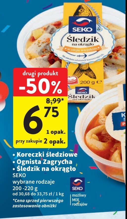 Ognista zagrycha w oleju Seko promocja