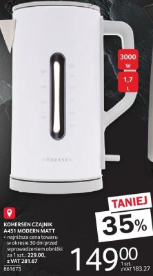 Czajnik Kohersen A451 Modern Matt promocja w Selgros