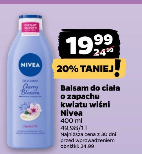 Balsam do ciała cherry blossom & jojoba oil Nivea promocja